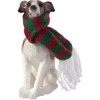 Sandicast Greyhound with Red and Green Scarf Christmas Ornament Sandicast Greyhound with Red and Green Scarf Christmas Ornament