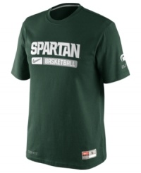 Be a part of the wave-help keep team spirit up with this Michigan State Spartans NCAA basketball t-shirt from Nike. Be a part of the wave-help keep team spirit up with this Michigan State Spartans NCAA basketball t-shirt from Nike.