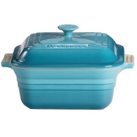Le Creuset Stoneware 3-Quart Square Casserole with Lid, Caribbean Le Creuset Stoneware 3-Quart Square Casserole with Lid, Caribbean