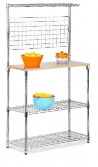 Honey-Can-Do SHF-01608 Bakers Rack with Cutting Board and Storage Shelves Honey-Can-Do SHF-01608 Bakers Rack with Cutting Board and Storage Shelves