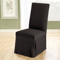 Sure Fit Stretch Pique Dining Room Chair Slipcover, Black Sure Fit Stretch Pique Dining Room Chair Slipcover, Black