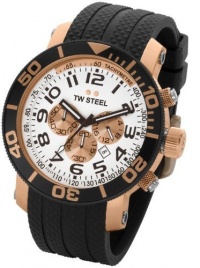 TW Steel Men's TW76 Grandeur Diver Black Rubber White Chronograph Dial Watch TW Steel Men's TW76 Grandeur Diver Black Rubber White Chronograph Dial Watch