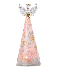 Light up the holiday season! A heartwarming angel figurine with dusty red and brilliant gold detailing is the perfect symbol of hope and prosperity in the face of a new year. Light up the holiday season! A heartwarming angel figurine with dusty red and brilliant gold detailing is the perfect symbol of hope and prosperity in the face of a new year.