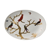 Embellished with a menagerie of songbirds, this nature-inspired porcelain coupe oval plate from Bernardaud brings an elegantly fanciful look to your table. Embellished with a menagerie of songbirds, this nature-inspired porcelain coupe oval plate from Bernardaud brings an elegantly fanciful look to your table.