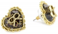 Betsey Johnson Lovely Leopard Heart Stud Earrings Betsey Johnson Lovely Leopard Heart Stud Earrings