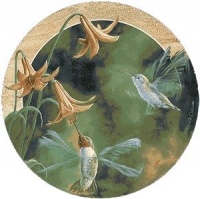 Thirstystone TSFK1 Natural Sandstone Coaster Set Ruby-throated Hummingbirds