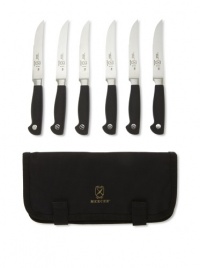 Mercer Cutlery Genesis 7-Piece Forged Steak Knife Set, Steel/Black Mercer Cutlery Genesis 7-Piece Forged Steak Knife Set, Steel/Black