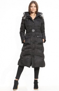 Laundry Plus Size Down Filled Coat with Faux Fur Hood-Black-3X Laundry Plus Size Down Filled Coat with Faux Fur Hood-Black-3X