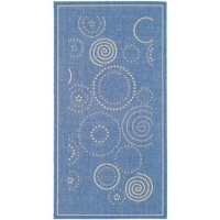 Safavieh CY1906-3103 Courtyard Collection Blue and Natural Indoor/Outdoor Area Rug, 2-Feet 7-Inch by 5-Feet Safavieh CY1906-3103 Courtyard Collection Blue and Natural Indoor/Outdoor Area Rug, 2-Feet 7-Inch by 5-Feet