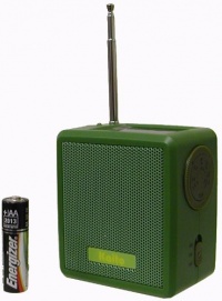Kaito SB-1059 Mini Hand Crank AM/FM Weather Radio, Green Kaito SB-1059 Mini Hand Crank AM/FM Weather Radio, Green