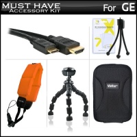 Must Have Accessories Kit For GE Active DV1-GG, DV1-AB, DV1-CO, DV1-LG, DV1-LG, DVX Waterproof/Shockproof 1080P Pocket Video Camera Includes Mini HDMI Cable + Hard Case + FLOAT STRAP + 7 Flexible Tripod + More Must Have Accessories Kit For GE Active DV1-GG, DV1-AB, DV1-CO, DV1-LG, DV1-LG, DVX Waterproof/Shockproof 1080P Pocket Video Camera Includes Mini HDMI Cable + Hard Case + FLOAT STRAP + 7 Flexible Tripod + More