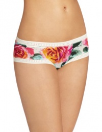 OnGossamer Women's Triple Twist Mesh Boyshort Panty, Rose Garden, S OnGossamer Women's Triple Twist Mesh Boyshort Panty, Rose Garden, S