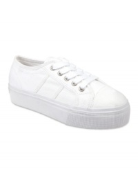 Take your sneaker game up a notch. The mega platform on Steve Madden's Braady sneakers gives this otherwise classic and clean look some added height. Take your sneaker game up a notch. The mega platform on Steve Madden's Braady sneakers gives this otherwise classic and clean look some added height.