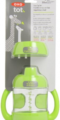 OXO Tot Sippy Cup with Bonus Training Lid Set, Green, 7 Ounce OXO Tot Sippy Cup with Bonus Training Lid Set, Green, 7 Ounce