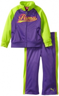 PUMA Girls 2-6X Toddler Raglan Tricot Track Jacket And Pant Set, Royal Purple, 4T PUMA Girls 2-6X Toddler Raglan Tricot Track Jacket And Pant Set, Royal Purple, 4T
