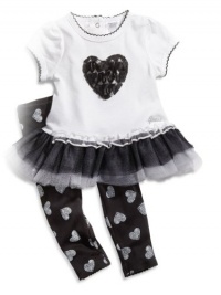 GUESS Kids Girls Newborn Short-Sleeve Ruffled Top and Printed Leggings Set (0-9m), WHITE (0/3M) GUESS Kids Girls Newborn Short-Sleeve Ruffled Top and Printed Leggings Set (0-9m), WHITE (0/3M)