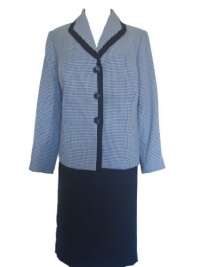 EVAN PICONE Houndstooth Framed Plus Size Skirt Suit EVAN PICONE Houndstooth Framed Plus Size Skirt Suit