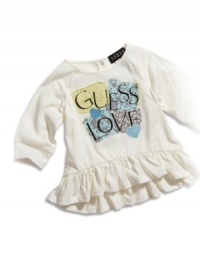 GUESS Kids Girls baby girl multimedia flounce top (12-24m), CREAM (12M) GUESS Kids Girls baby girl multimedia flounce top (12-24m), CREAM (12M)