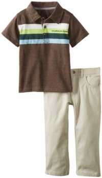 Calvin Klein Boys 2-7 Polo with Khaki Pants Toddler, Brown, 3T Calvin Klein Boys 2-7 Polo with Khaki Pants Toddler, Brown, 3T