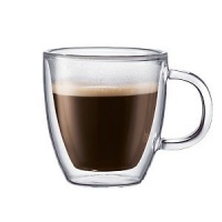 Bodum Bistro Double-Wall Insulated 10-Ounce Glass Mug, Set of 2 Bodum Bistro Double-Wall Insulated 10-Ounce Glass Mug, Set of 2