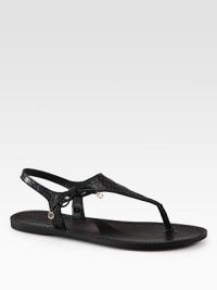 Soft leather sandals defined by a logo-embossed upper and bow detail. Leather upperLeather liningRubber solePadded insoleMade in Italy Soft leather sandals defined by a logo-embossed upper and bow detail. Leather upperLeather liningRubber solePadded insoleMade in Italy