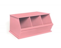 Badger Basket Three Bin Storage Cubby - Pink Badger Basket Three Bin Storage Cubby - Pink