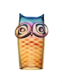 Kosta Boda My Wide Life Owl Sculpture, Yellow/Red Kosta Boda My Wide Life Owl Sculpture, Yellow/Red