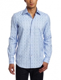 Robert Graham Men's Fynn Dobby Checks Regular Cuff, Blue, 16 Robert Graham Men's Fynn Dobby Checks Regular Cuff, Blue, 16