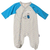 ABSORBA Baby-Boys Newborn White Footie, Grey, 3-6 Months ABSORBA Baby-Boys Newborn White Footie, Grey, 3-6 Months