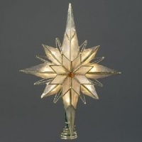 10 Multi-Point Star of Bethlehem Glass Gem Christmas Tree Topper - Clear Lights 10 Multi-Point Star of Bethlehem Glass Gem Christmas Tree Topper - Clear Lights