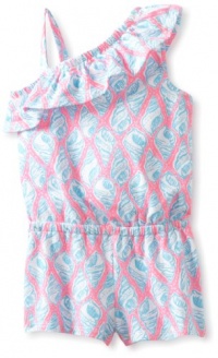 Lilly Pulitzer Girls 2-6X Mini Mittie Romper, Cosmo Pink A Little Tipsey, Small