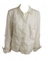 Charter Club Womens Button Down Cinched Linen Jacket