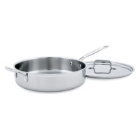 Cuisinart MCP33-30H MultiClad Pro Stainless 5-1/2-Quart Saute with Helper and Cover Cuisinart MCP33-30H MultiClad Pro Stainless 5-1/2-Quart Saute with Helper and Cover
