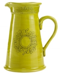Homegrown style. Ruffled edges and engraved florals give the Espana Antica pitcher an organic, handcrafted feel that suits country settings. From the Tabletops Unlimited dinnerware collection. Homegrown style. Ruffled edges and engraved florals give the Espana Antica pitcher an organic, handcrafted feel that suits country settings. From the Tabletops Unlimited dinnerware collection.
