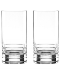 Three sharp lines juxtapose the elegant simplicity of Percival Place highball glasses in this sophisticated drinkware set from kate spade new york. Three sharp lines juxtapose the elegant simplicity of Percival Place highball glasses in this sophisticated drinkware set from kate spade new york.