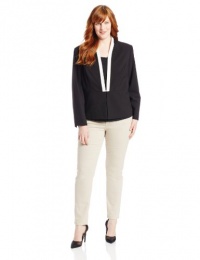 Calvin Klein Women's Plus-Size Jacket with Colorblock Piping