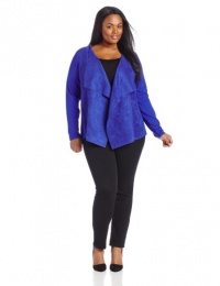 Calvin Klein Women's Plus-Size Flyaway Combo Suede Jacket