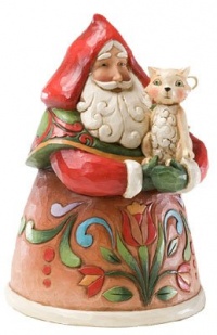 Jim Shore Purrfect Christmas Small Santa with Cat Figurine Jim Shore Purrfect Christmas Small Santa with Cat Figurine