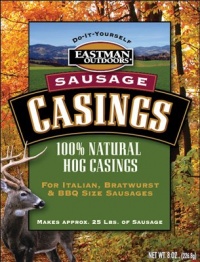 Eastman Outdoors 100% Natural Hog Casing for Italian, Bratwurst & BBQ Size Sausages (Makes Approximately 25 Pounds of Sausage) Eastman Outdoors 100% Natural Hog Casing for Italian, Bratwurst & BBQ Size Sausages (Makes Approximately 25 Pounds of Sausage)