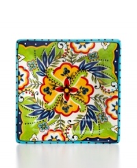 Spice up side dishes with the Bocca square salad plate. Featuring energizing florals in dishwasher- and microwave-safe earthenware for bold style and convenience. Spice up side dishes with the Bocca square salad plate. Featuring energizing florals in dishwasher- and microwave-safe earthenware for bold style and convenience.
