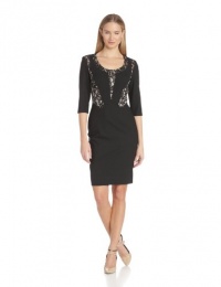 Rachel Roy Collection Women's Bonded Lace Inset Sheath Dress Rachel Roy Collection Women's Bonded Lace Inset Sheath Dress
