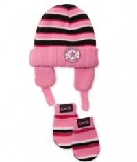 Converse Toddler Girls 2 Piece Knit Hat & Mittens Set, Pink, Size 2/4T Converse Toddler Girls 2 Piece Knit Hat & Mittens Set, Pink, Size 2/4T