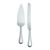 Vera Wang Wedgwood Grosgrain Silver Plate Cake Knife and Server Set Vera Wang Wedgwood Grosgrain Silver Plate Cake Knife and Server Set