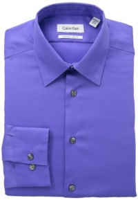 Calvin Klein STEEL Slim Fit Non Iron Textured Check Dress Shirt, Purple, 16 32-33 Calvin Klein STEEL Slim Fit Non Iron Textured Check Dress Shirt, Purple, 16 32-33