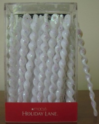 Macy's Silver Glittered White Plastic Christmas Tree Icicles ~ Box of 40 Macy's Silver Glittered White Plastic Christmas Tree Icicles ~ Box of 40