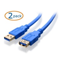 Cable Matters 2 Pack, SuperSpeed USB 3.0 Type A Male to Female Extension Cable in Blue 3 Feet Cable Matters 2 Pack, SuperSpeed USB 3.0 Type A Male to Female Extension Cable in Blue 3 Feet