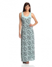 Mod-O-Doc Women's Painted Printed Seamed Long Maxi Dress, Aqua, Small Mod-O-Doc Women's Painted Printed Seamed Long Maxi Dress, Aqua, Small