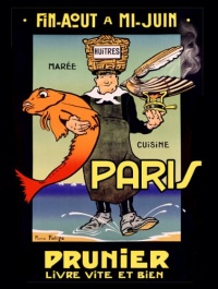 Paris Prunier Restaurant 30x40 Limited-Edition Artistic Planked Wood Sign Paris Prunier Restaurant 30x40 Limited-Edition Artistic Planked Wood Sign