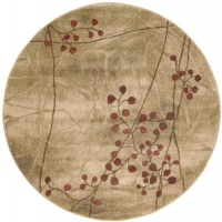 Nourison Zanibar Traditional Floral Mocca 5.6-Feet by 5.6-Feet Polyacrylic Area Rug Nourison Zanibar Traditional Floral Mocca 5.6-Feet by 5.6-Feet Polyacrylic Area Rug
