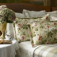 Lauren by Ralph Lauren Bedding; Yorkshire Rose Sage Green Floral Standard Sham Lauren by Ralph Lauren Bedding; Yorkshire Rose Sage Green Floral Standard Sham